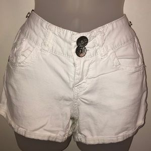 Low Waist White Jolt Shorts